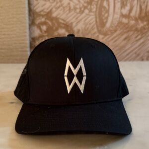 Black Mesh Cap with White Text